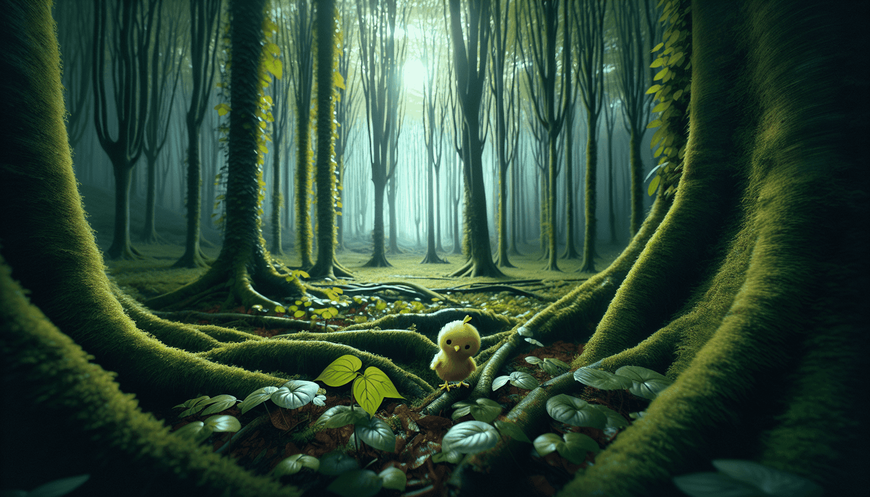 Ein kleines Huhn erkundet einen mysteriösen Wald